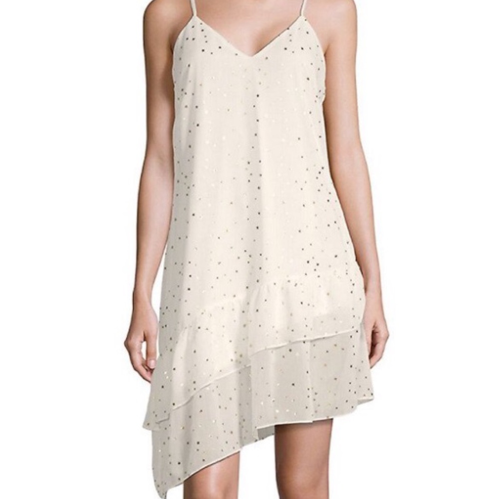 Asymmetrical Ruffle Hem Spaghetti Strap Mini Dress